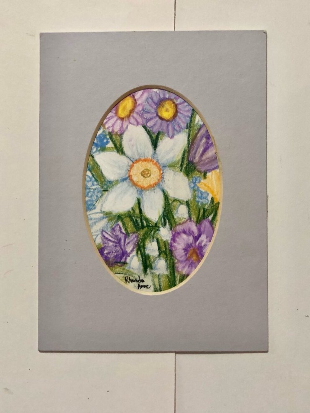 Bouquet of Flowers Pastel Colored Pencil Drawing